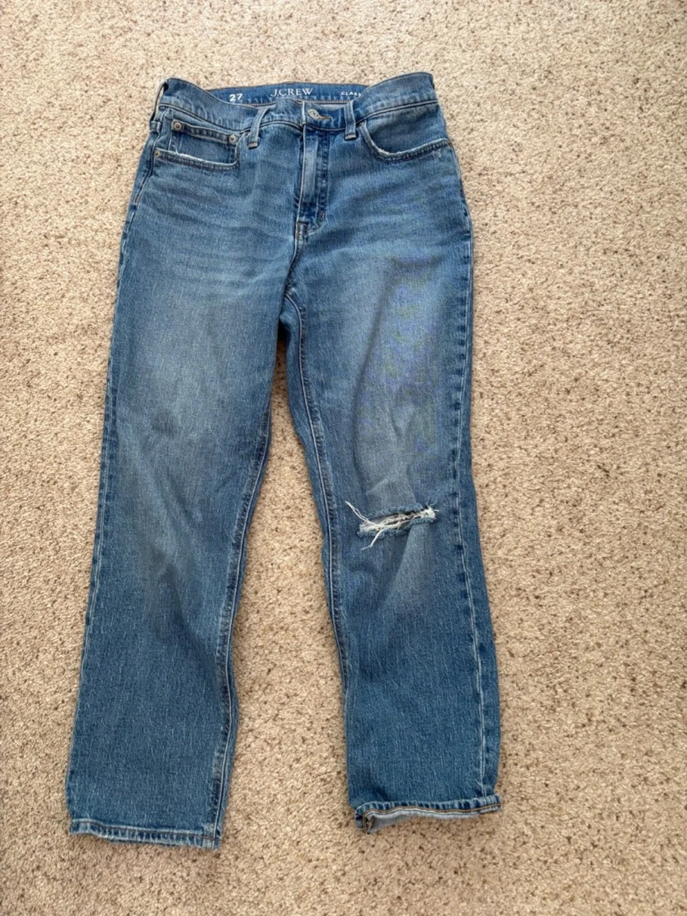 J. crew women’s jeans - 90’s classic straight distressed size 27